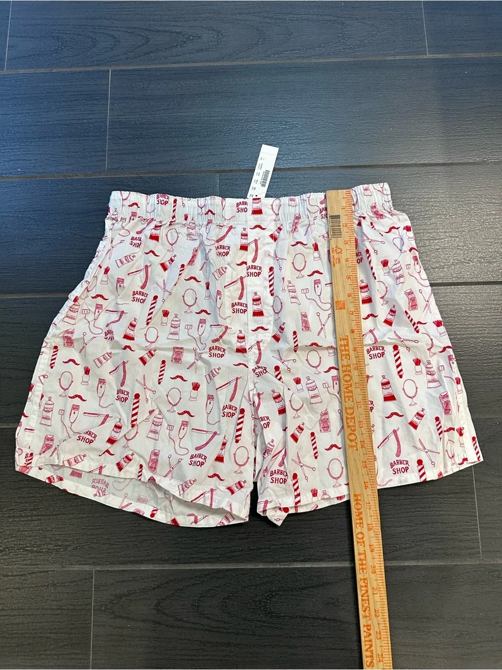 J. Crew Men’ White & Red Barber Shop Inspired 100% Cotton Boxers